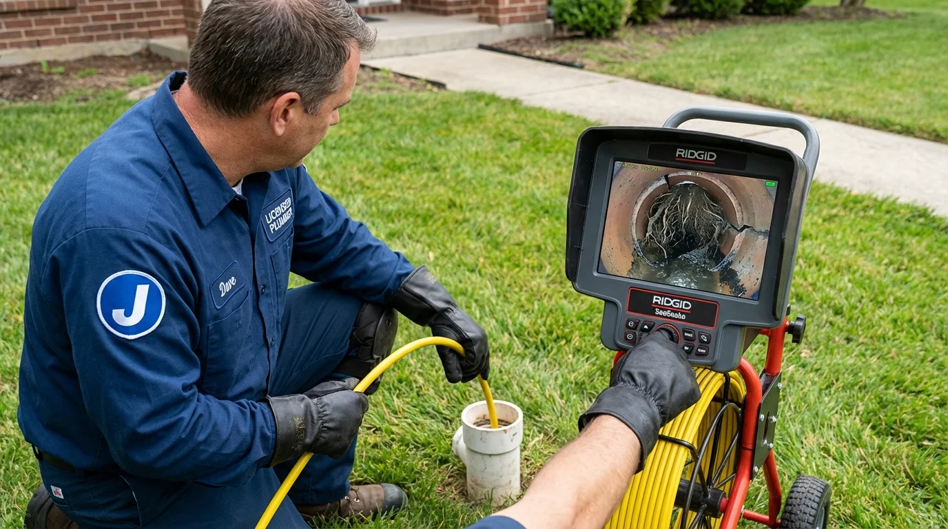 Sewer camera inspection being performed by Johns Plumbing LLC in El Dorado